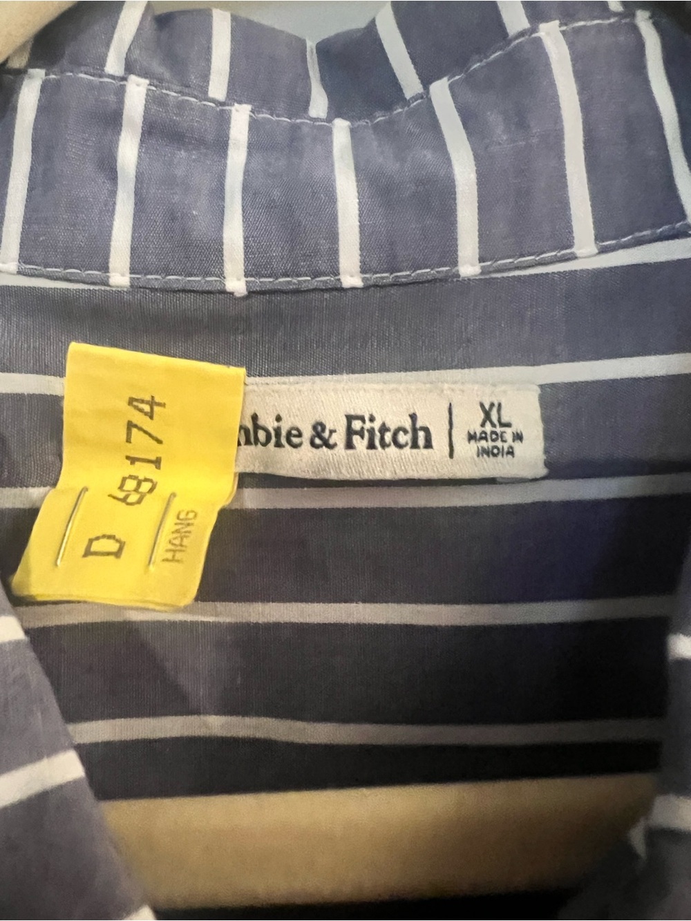 Abercrombie & Fitch Two-Tone Blue and White Striped Button-Down ShirtDress - Picture 4 of 4
